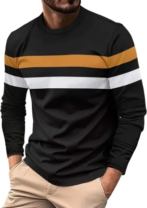 Men's Long Sleeve Polo Shirt Casual Muscle Fit Button Polo T Shirt with Pocket Basic Lightweight Collared Golf Shirt