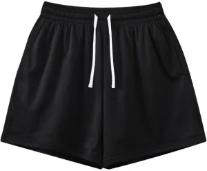 Men's Mesh Shorts Loose Fit Breathable Lightweight Running Sport Pants Fashion Drawstring Casual Shorts with Pockets