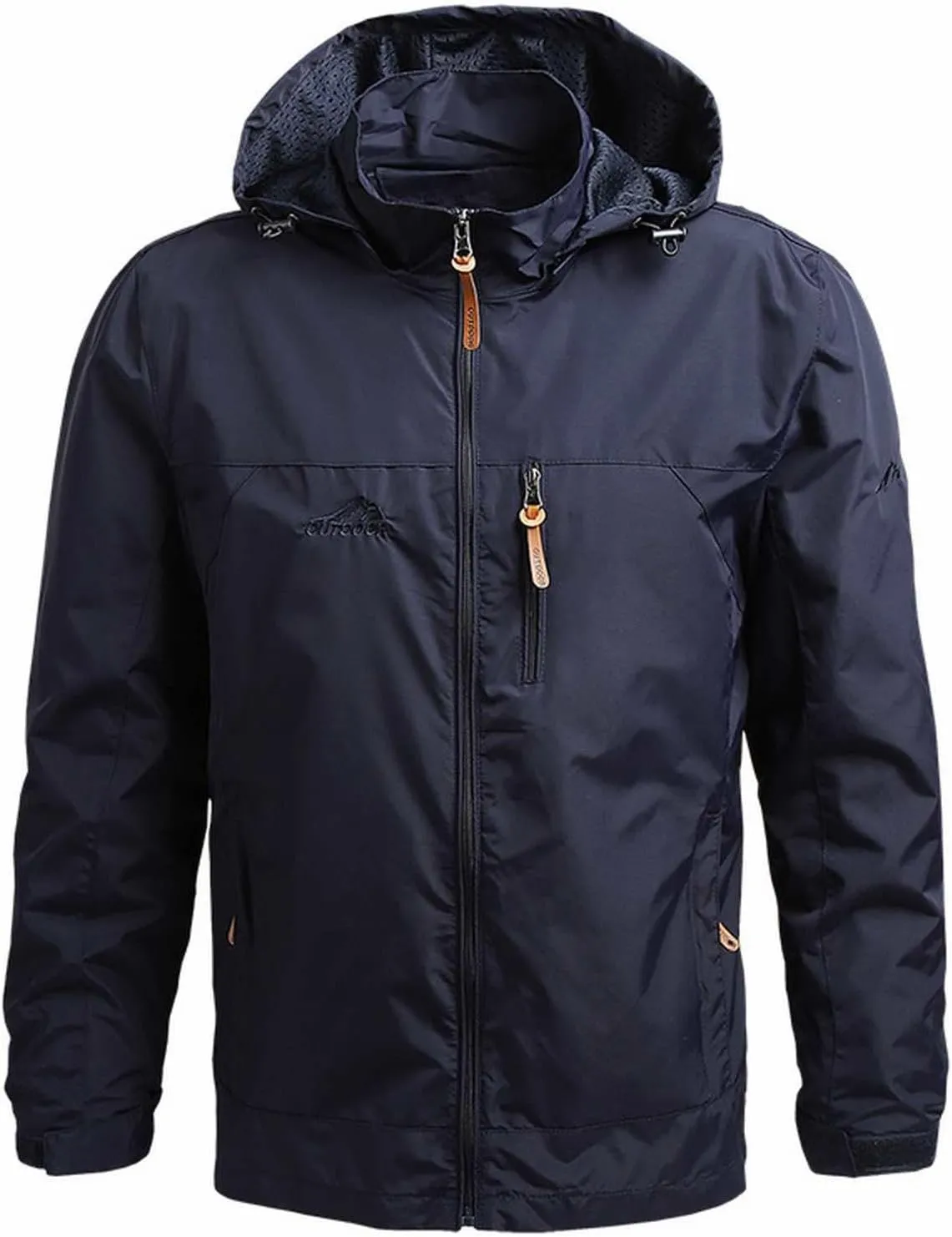 Mens Mountain Waterproof Ski Jackets Outdoor Windproof Rain Jacket Fall Winter Full Zip Cycling Hiking Hoodie Jackets