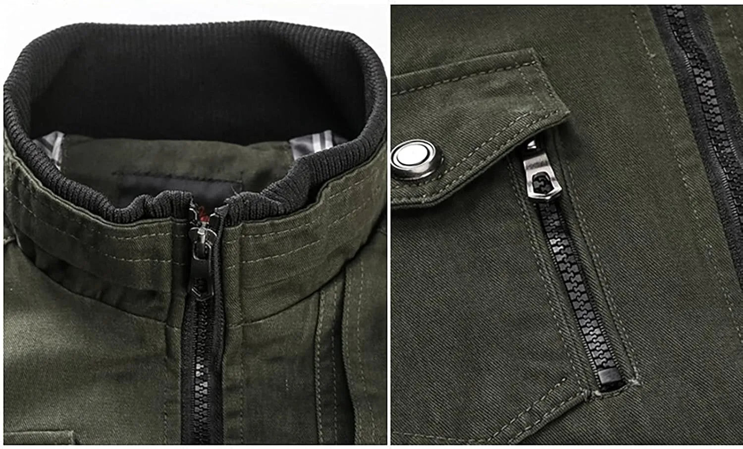 Mens Multi Pockets Tactical Jackets Military Zip Up Jackets Stand Collar Casual Loose Sports Coat Cargo Windbreaker