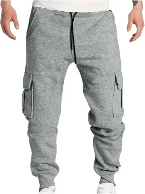 Men's Outdoor Cargo Pants Lightweight Jogger Pants Casual Fashion Pants Drawstring Work Pant Fall Belted Foot Pants