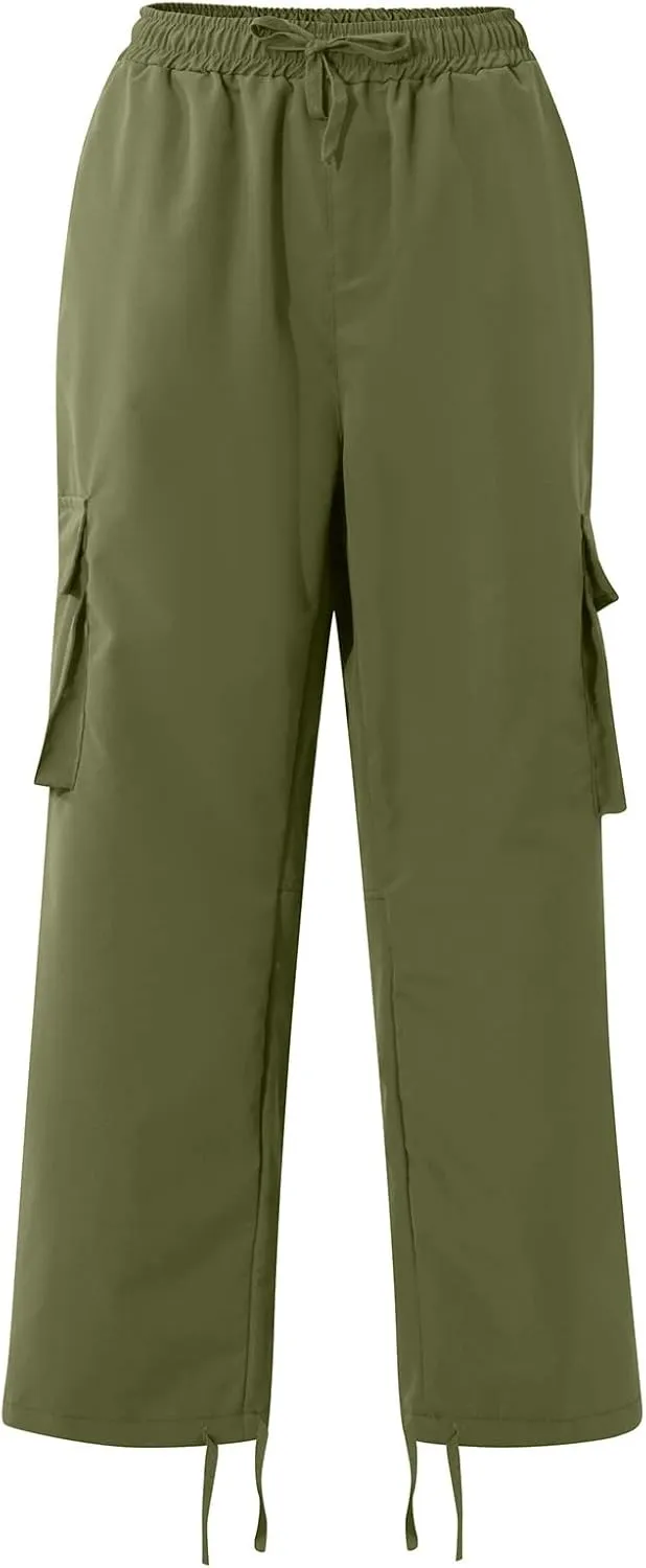 Mens Outdoor Cargo Pants Lightweight Relaxed Fit Tactical Pants Solid Camo Multi Pockets Classic Trousers