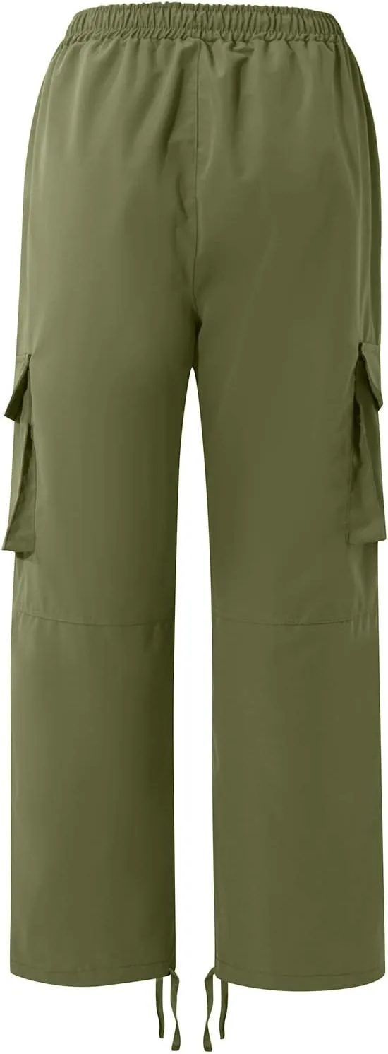 Mens Outdoor Cargo Pants Lightweight Relaxed Fit Tactical Pants Solid Camo Multi Pockets Classic Trousers