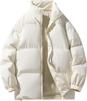 Mens Oversized Puffer Jacket Waterproof Windproof Quilted Puffy Jacket Winter Warm Down Coat Trendy Outerwear 2024
