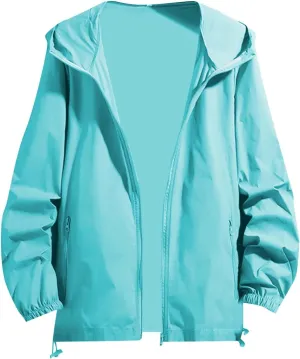 Mens Packable Rain Jacket Oversize Lightweight Waterproof Hooded Raincoat Golf Cycling Running Hiking Windbreaker