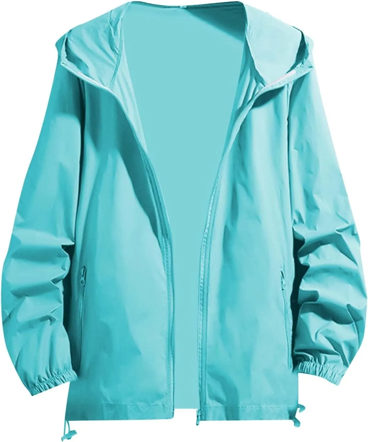 Mens Packable Rain Jacket Oversize Lightweight Waterproof Hooded Raincoat Golf Cycling Running Hiking Windbreaker