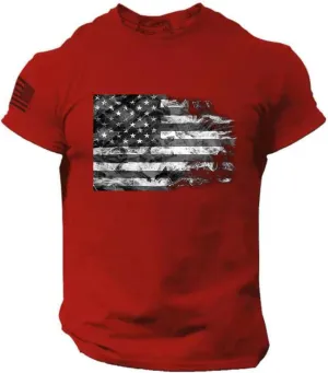 Men's Patriotic Shirts Short Sleeve Printed Summer Crewneck Patriotic Tops Casual T Shirt 4th of July 2024 Shirts