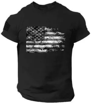 Men's Patriotic Shirts Short Sleeve Printed Summer Crewneck Patriotic Tops Casual T Shirt 4th of July 2024 Shirts