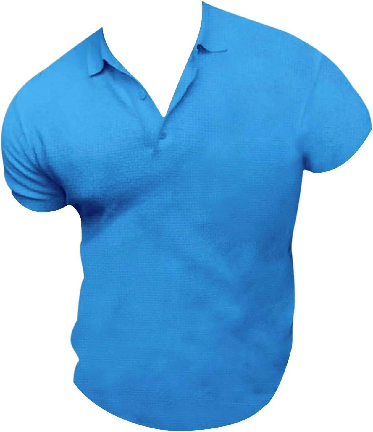 Men's Polo Shirt Short Sleeve Solid Color Button Down Top Workout Tennis Golf Fitness Quick Dry Stretch Casual Sport T Shirt