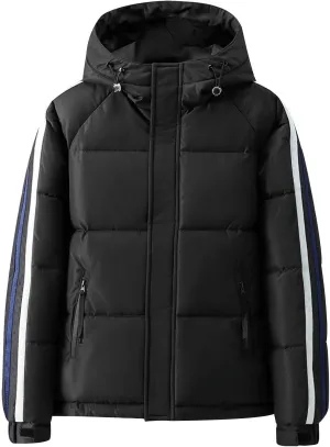 Men's Puffer Jackets Winter Warm Quilted Jacket Thicken Down Jacket Windproof Zip Up Thermal Coat Outerwear with Hood