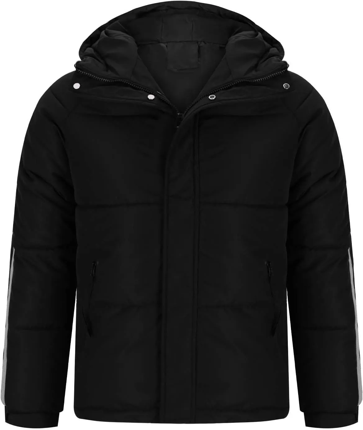 Men's Puffer Jackets Winter Warm Quilted Jacket Thicken Down Jacket Windproof Zip Up Thermal Coat Outerwear with Hood
