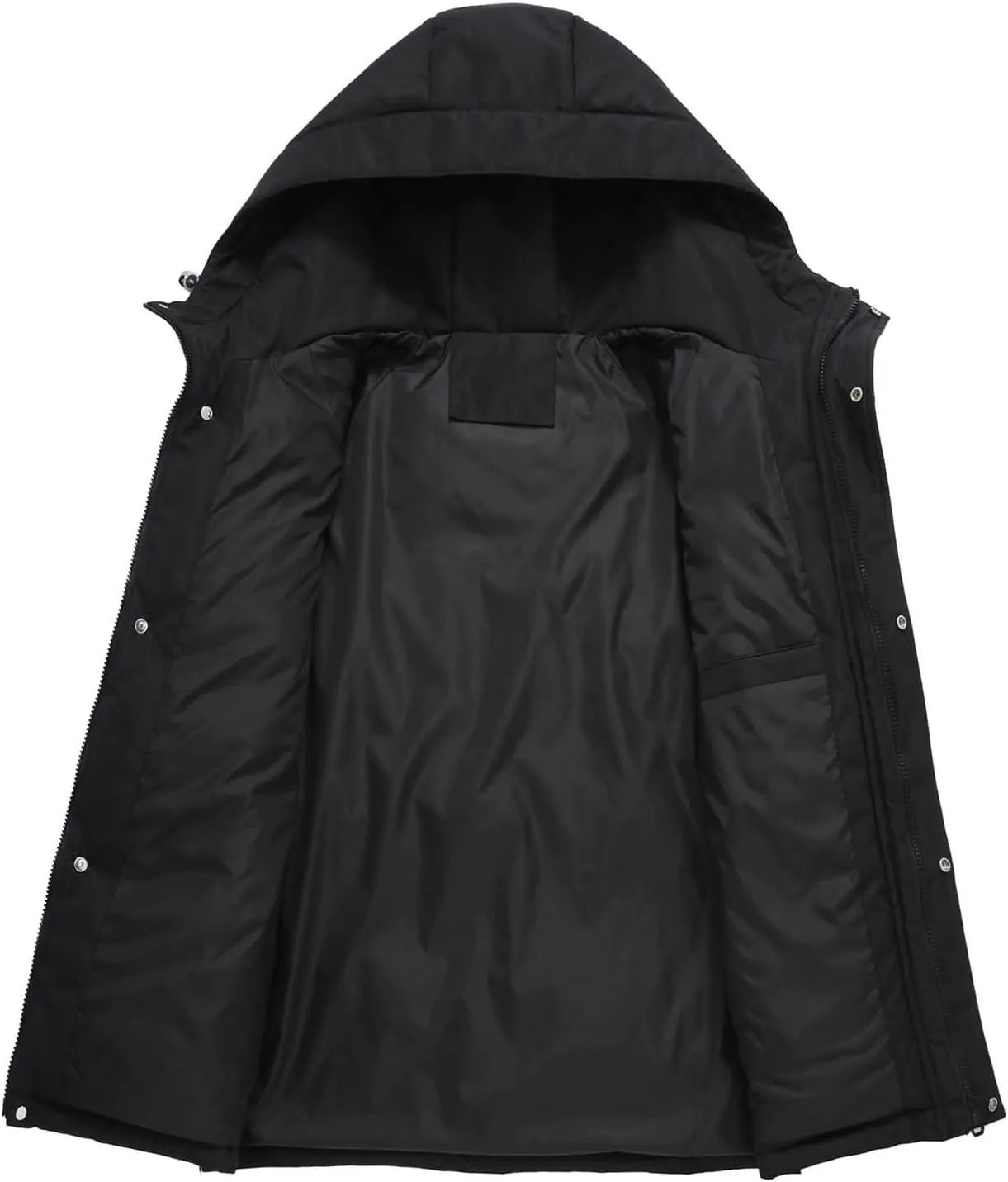 Men's Puffer Jackets Winter Warm Quilted Jacket Thicken Down Jacket Windproof Zip Up Thermal Coat Outerwear with Hood