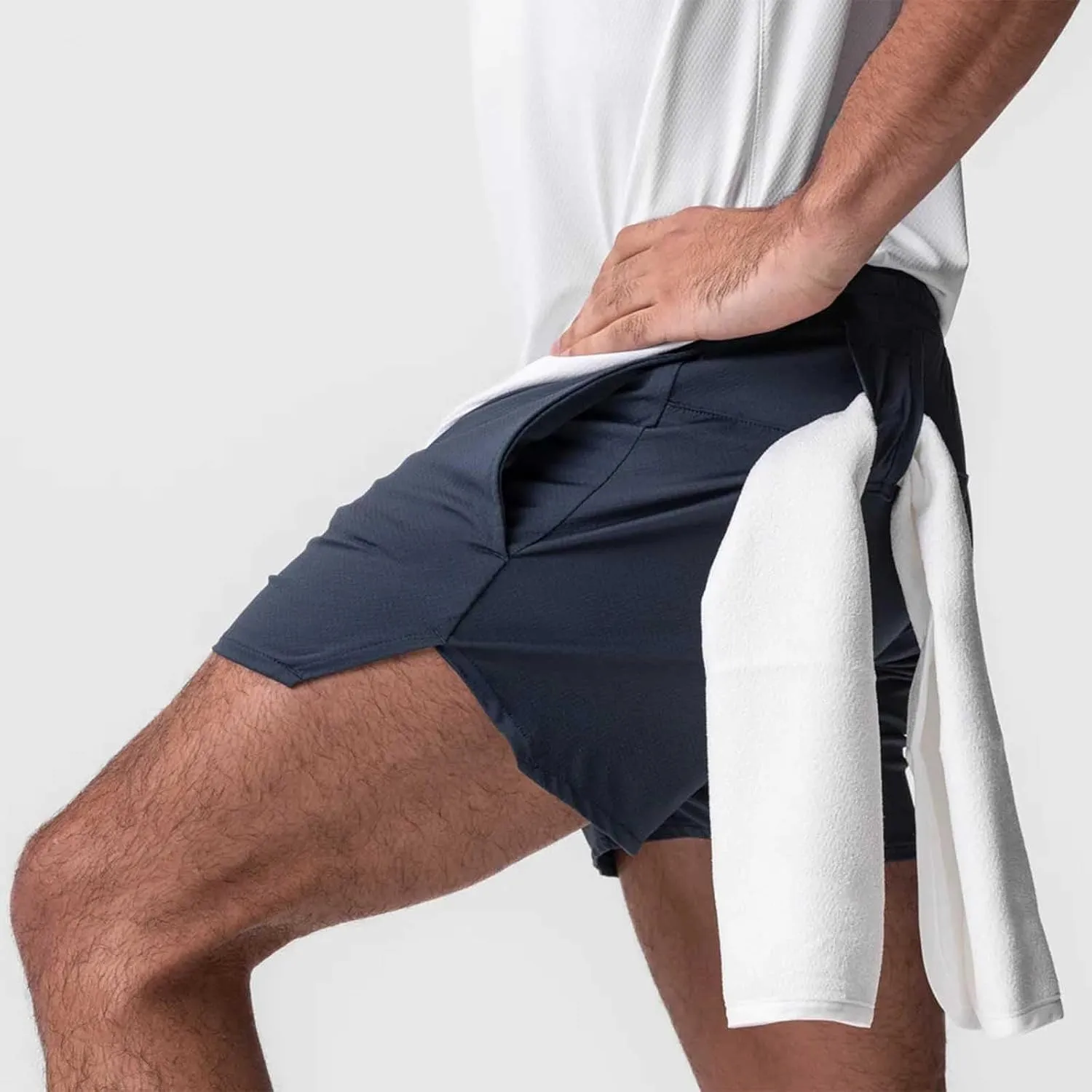 Mens Quick Dry Mesh Breathable Shorts, Drawstring Zipper Pockets Athletic Running Short, 3 Inch Workout Gym Shorts