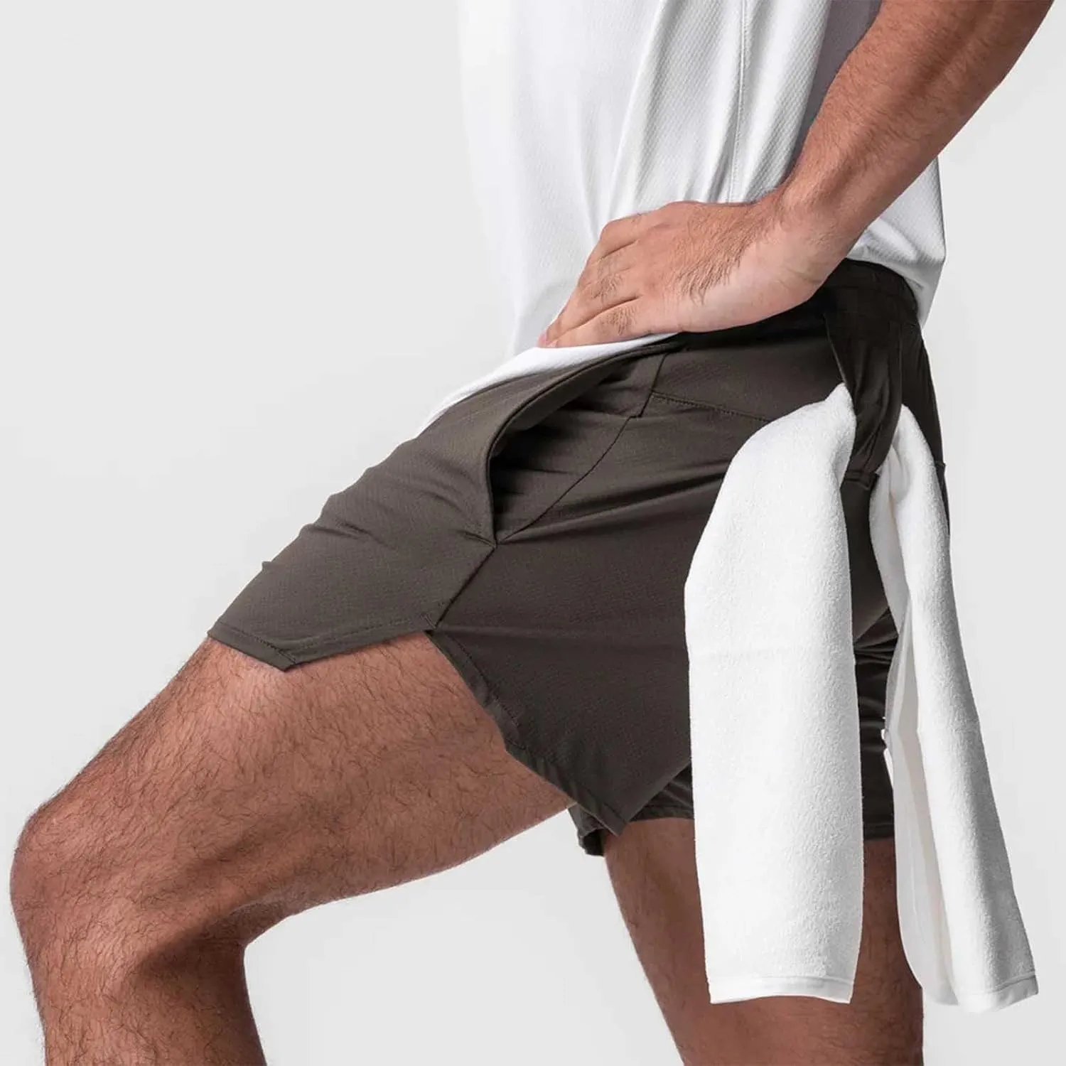 Mens Quick Dry Mesh Breathable Shorts, Drawstring Zipper Pockets Athletic Running Short, 3 Inch Workout Gym Shorts
