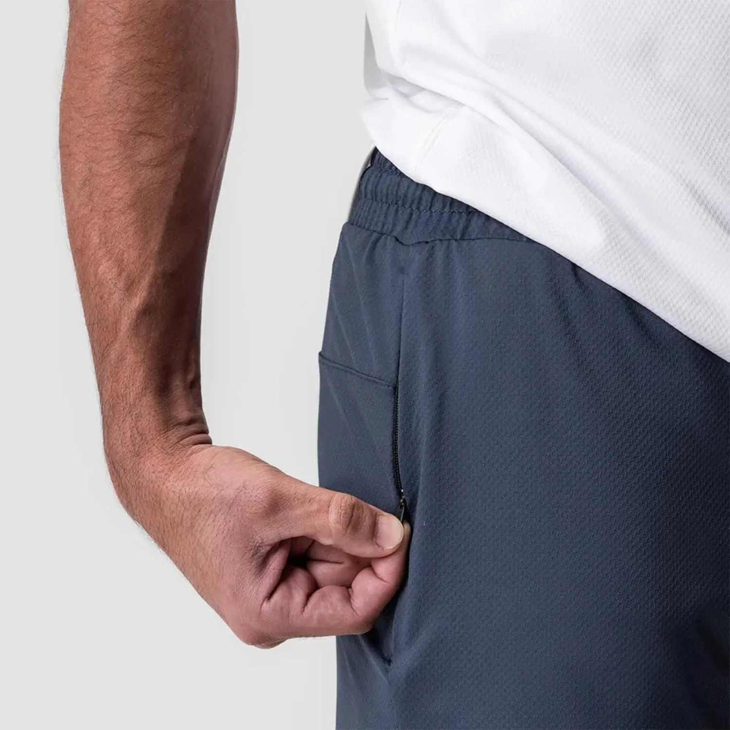 Mens Quick Dry Mesh Breathable Shorts, Drawstring Zipper Pockets Athletic Running Short, 3 Inch Workout Gym Shorts