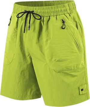 Men's Quick-Dry Workout Shorts Plus Size Fashion Solid Color Lace up Elastic Waist Running Sweatpant Loose Comfy
