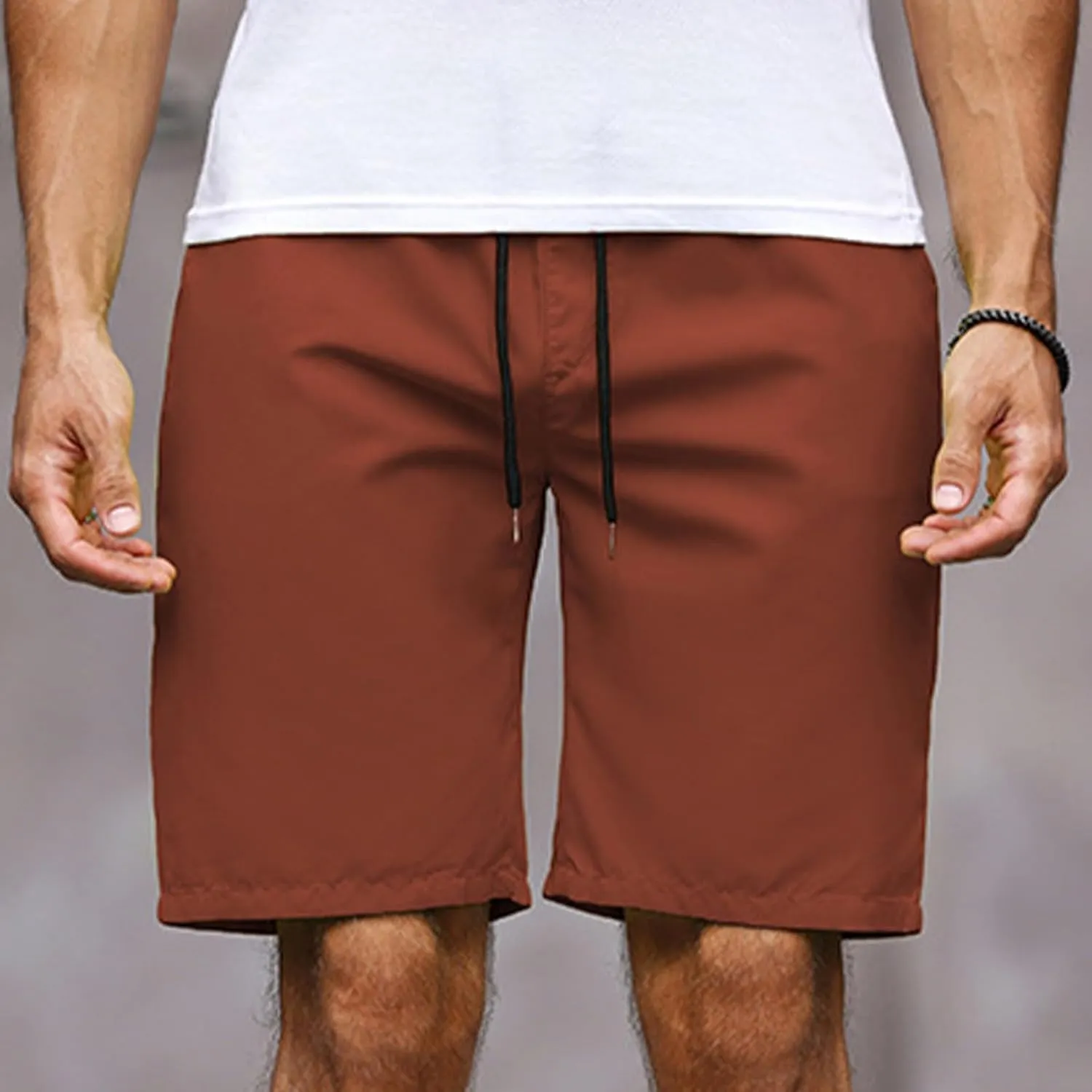 Men's Running Athletic Shorts Casual Straight Leg Drawstring Waist Workout Short Pant Summer Quick Dry Beach Shorts