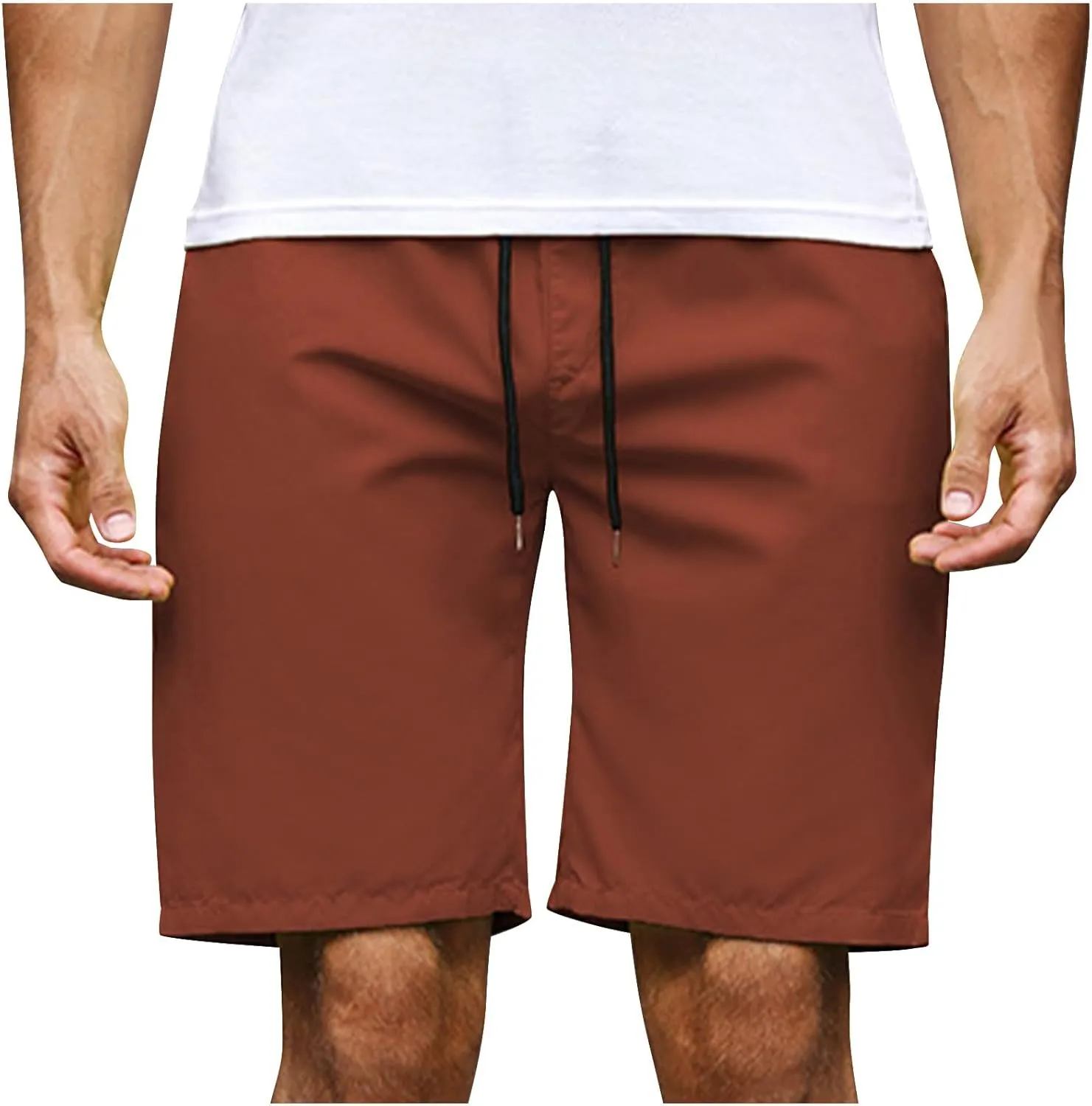 Men's Running Athletic Shorts Casual Straight Leg Drawstring Waist Workout Short Pant Summer Quick Dry Beach Shorts