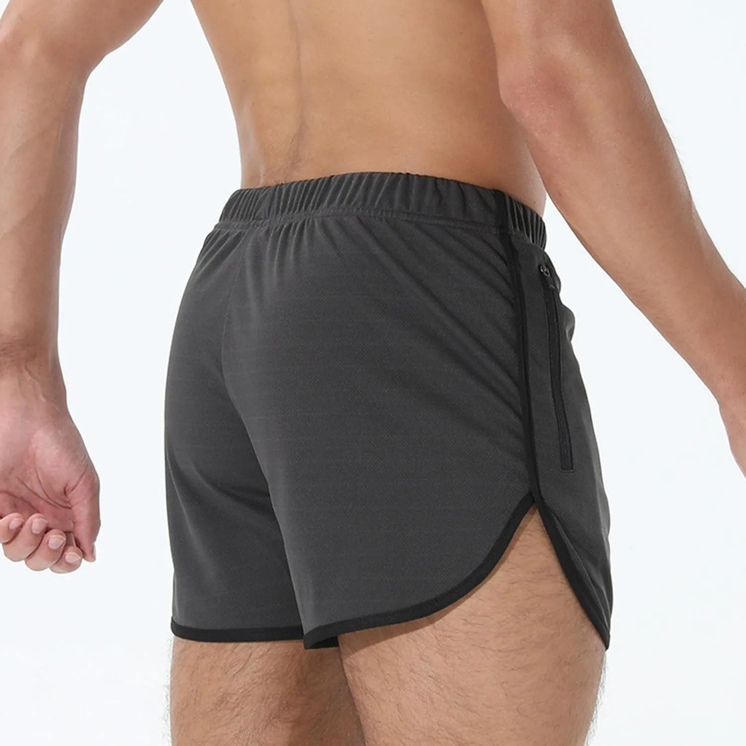 Men's Running Shorts Summer Baggy Sports Mesh 3 Inch Quick Dry Pant Gym Athletic Jogging Shorts with Zipper Pockets