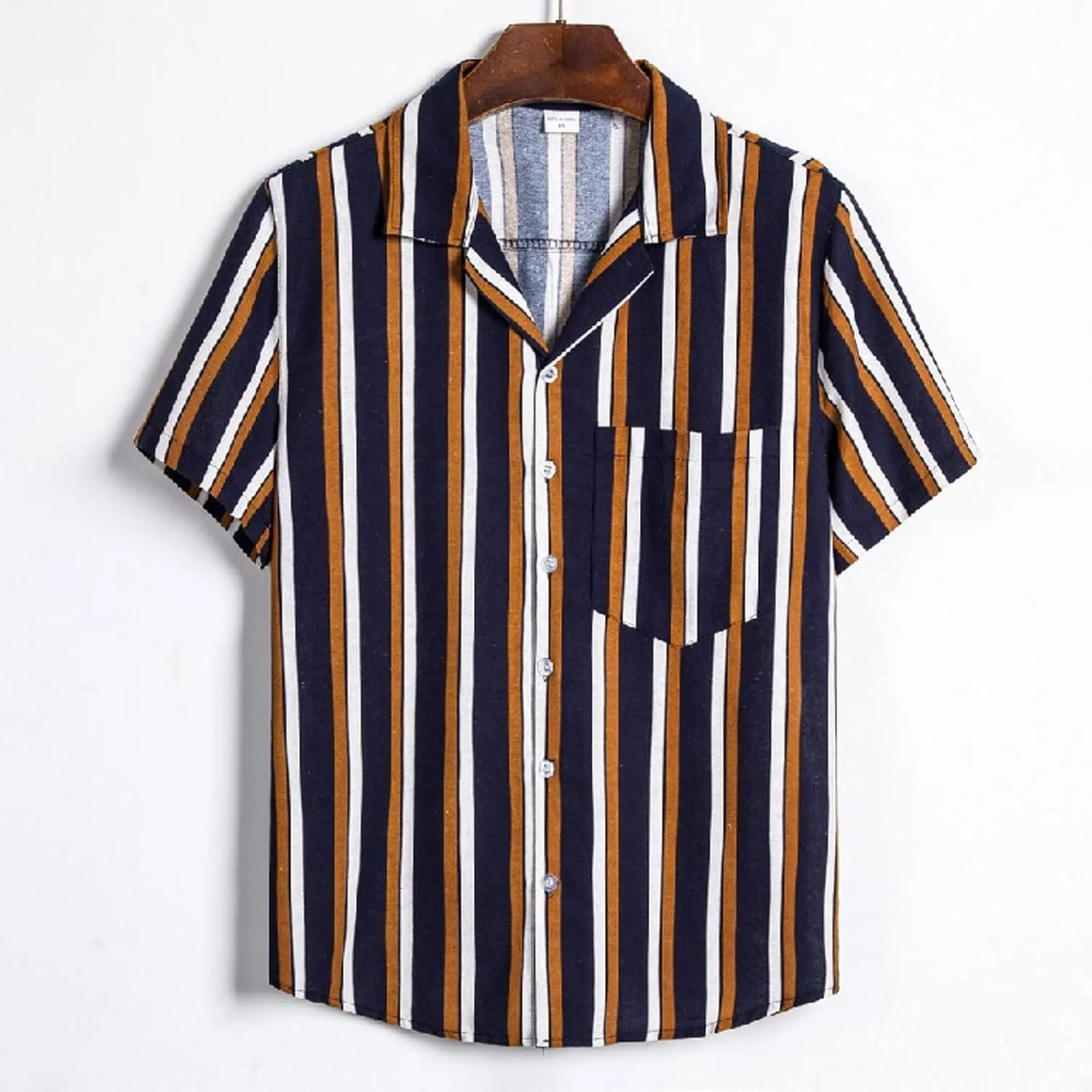 Mens Shirts Short Sleeve Summer Button Down Casual Linen Tropical Holiday Beach Basic Tee Shirt XL Tall T