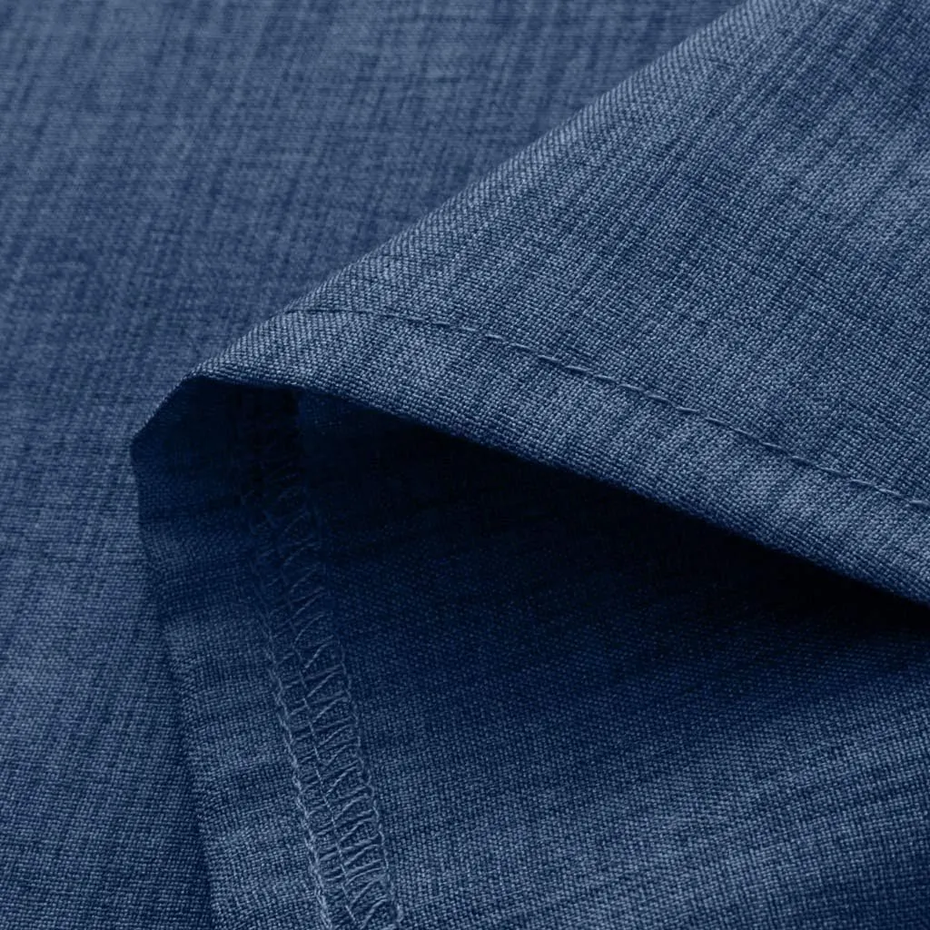 Mens Short Sleeve Linen Shirt Hippie Beach Button Down Shirts Summer Casual Slim Fit Collarless Lightweight Shirts