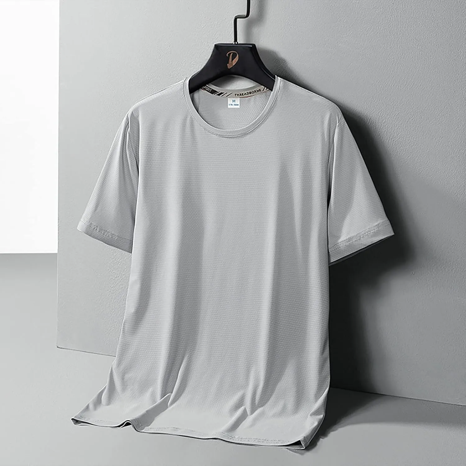 Mens Short Sleeve Tshirts Moisture Wicking Cooling Ice Silk Outdoor Hiking Tees Quick Dry Running Workout Athletic T Shirts