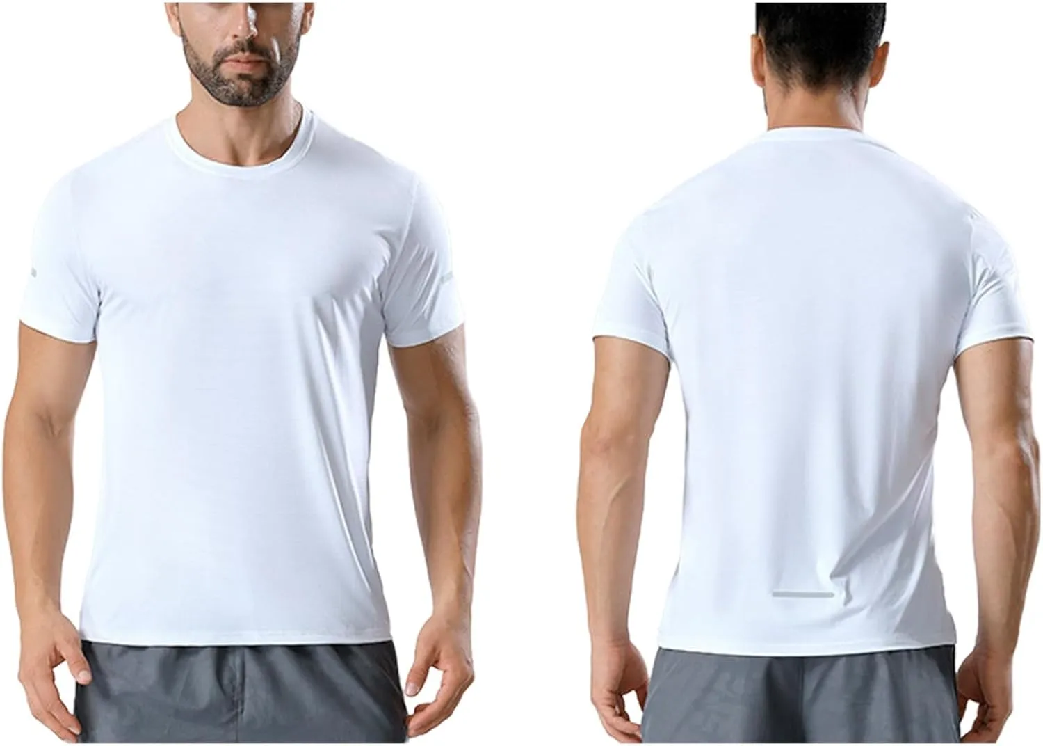 Men's Short Sleeve UPF 50  T-Shirt Sun Protection Quick Dry Rash Guard Swim Shirts Athletic Running Workout Top Tee