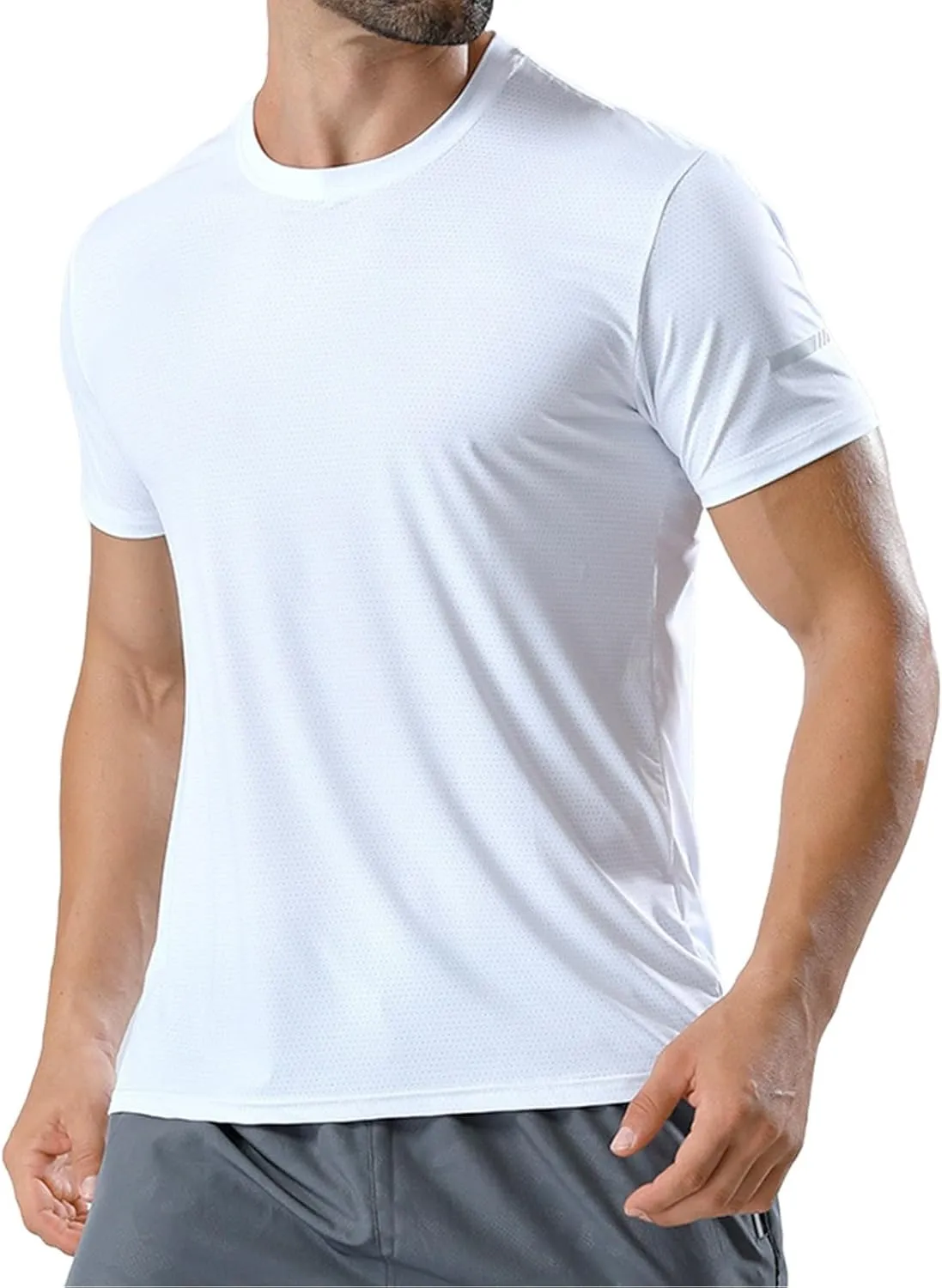 Men's Short Sleeve UPF 50  T-Shirt Sun Protection Quick Dry Rash Guard Swim Shirts Athletic Running Workout Top Tee