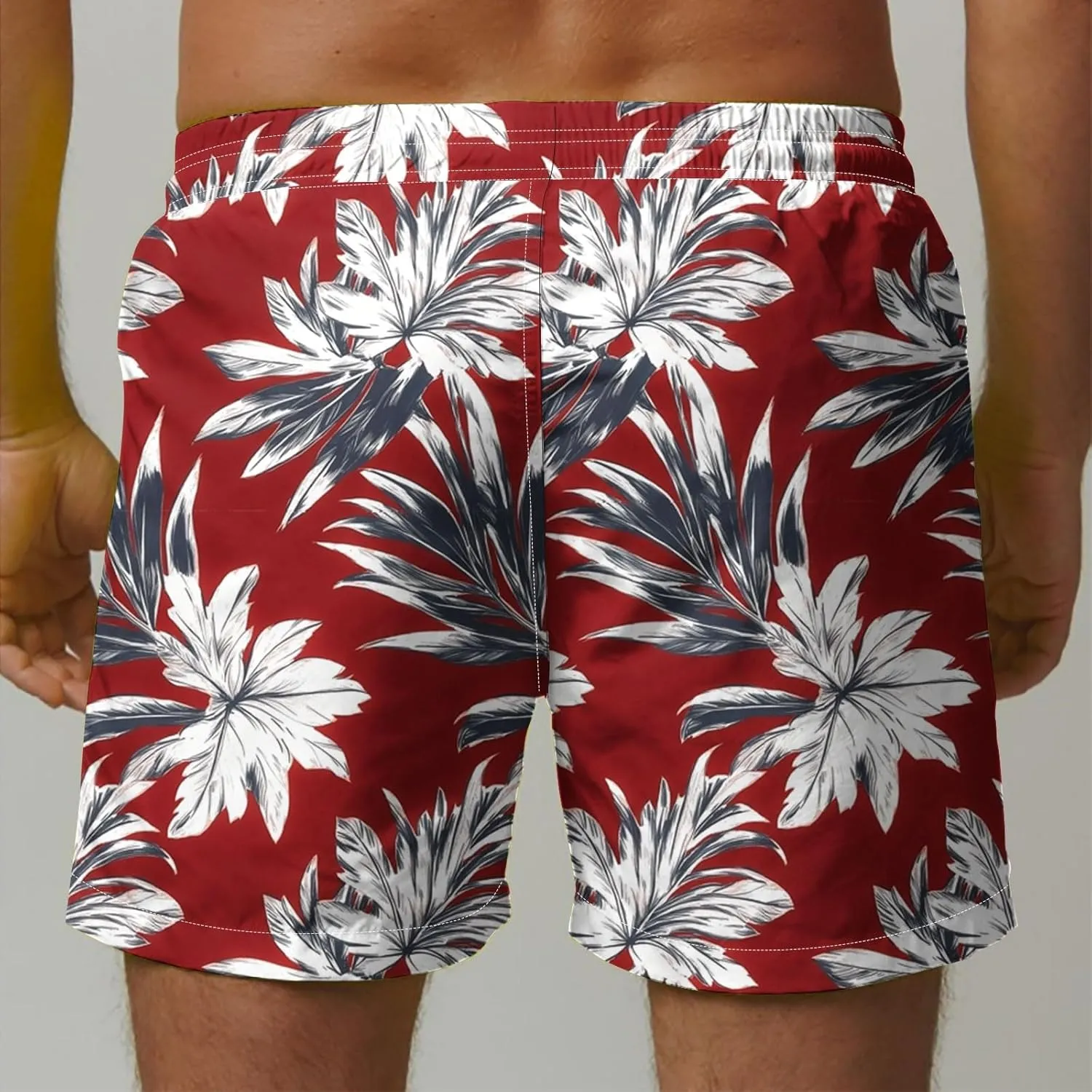 Men's Shorts 2025 Casual Hawaiian Beach Board Shorts Plus Size Men Palm Floral Boho Swim Trunks Quick Dry Lightweight