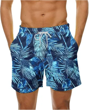 Men's Shorts 2025 Casual Hawaiian Beach Board Shorts Plus Size Men Palm Floral Boho Swim Trunks Quick Dry Lightweight