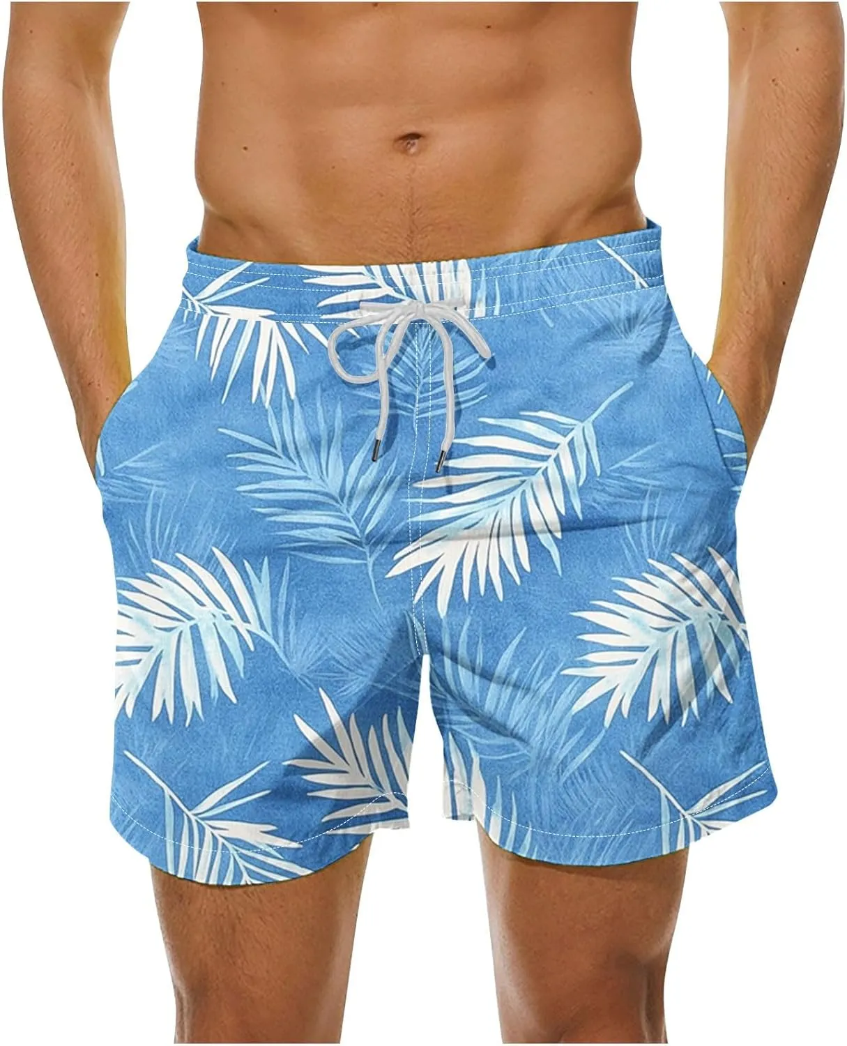 Men's Shorts 2025 Casual Hawaiian Beach Board Shorts Plus Size Men Palm Floral Boho Swim Trunks Quick Dry Lightweight