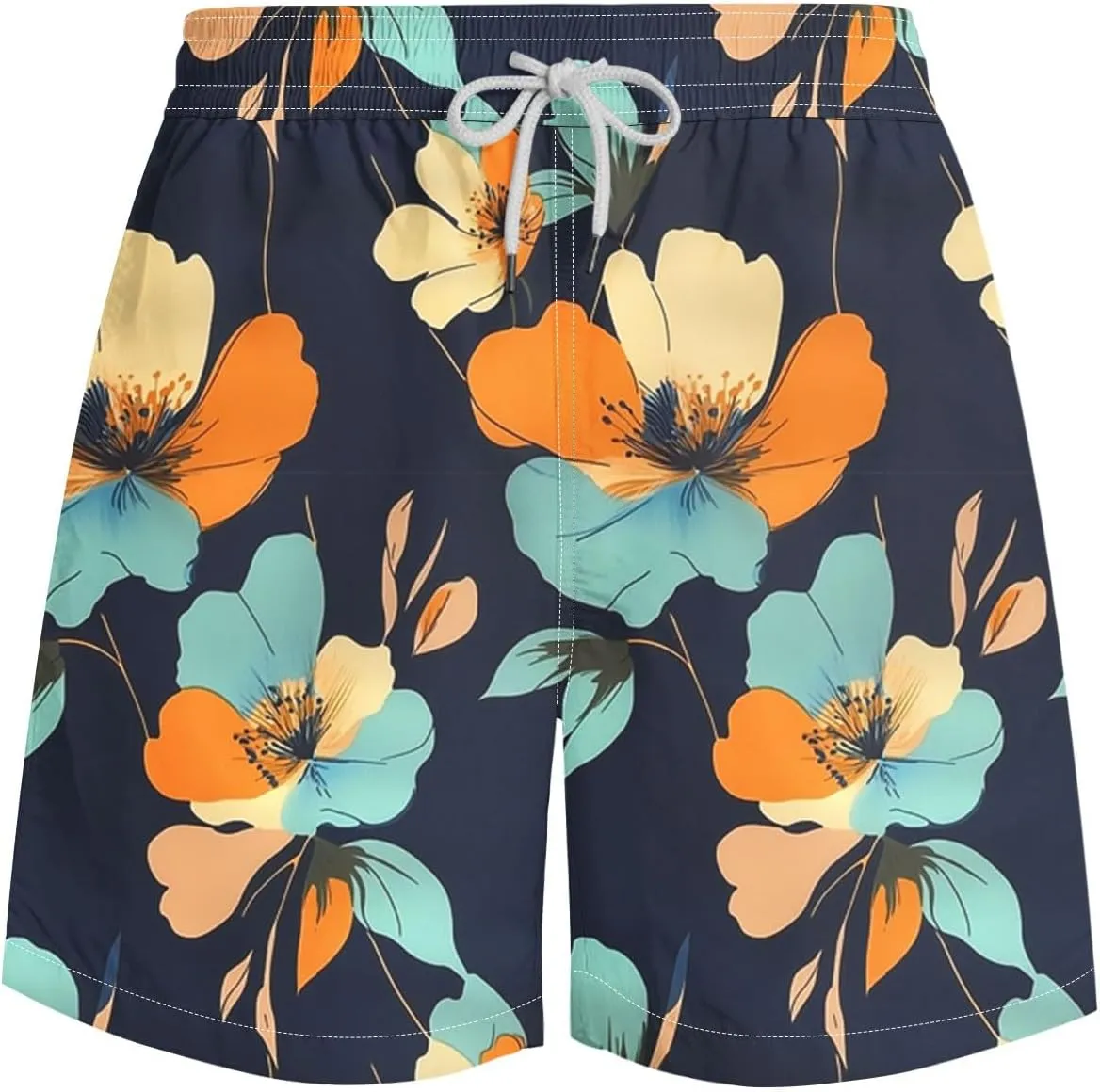 Men's Shorts 2025 Casual Hawaiian Beach Board Shorts Plus Size Men Palm Floral Boho Swim Trunks Quick Dry Lightweight