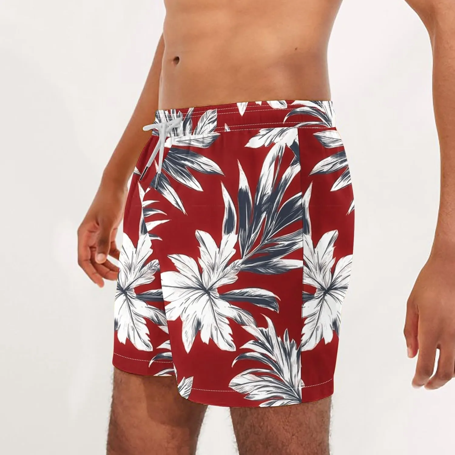 Men's Shorts 2025 Casual Hawaiian Beach Board Shorts Plus Size Men Palm Floral Boho Swim Trunks Quick Dry Lightweight