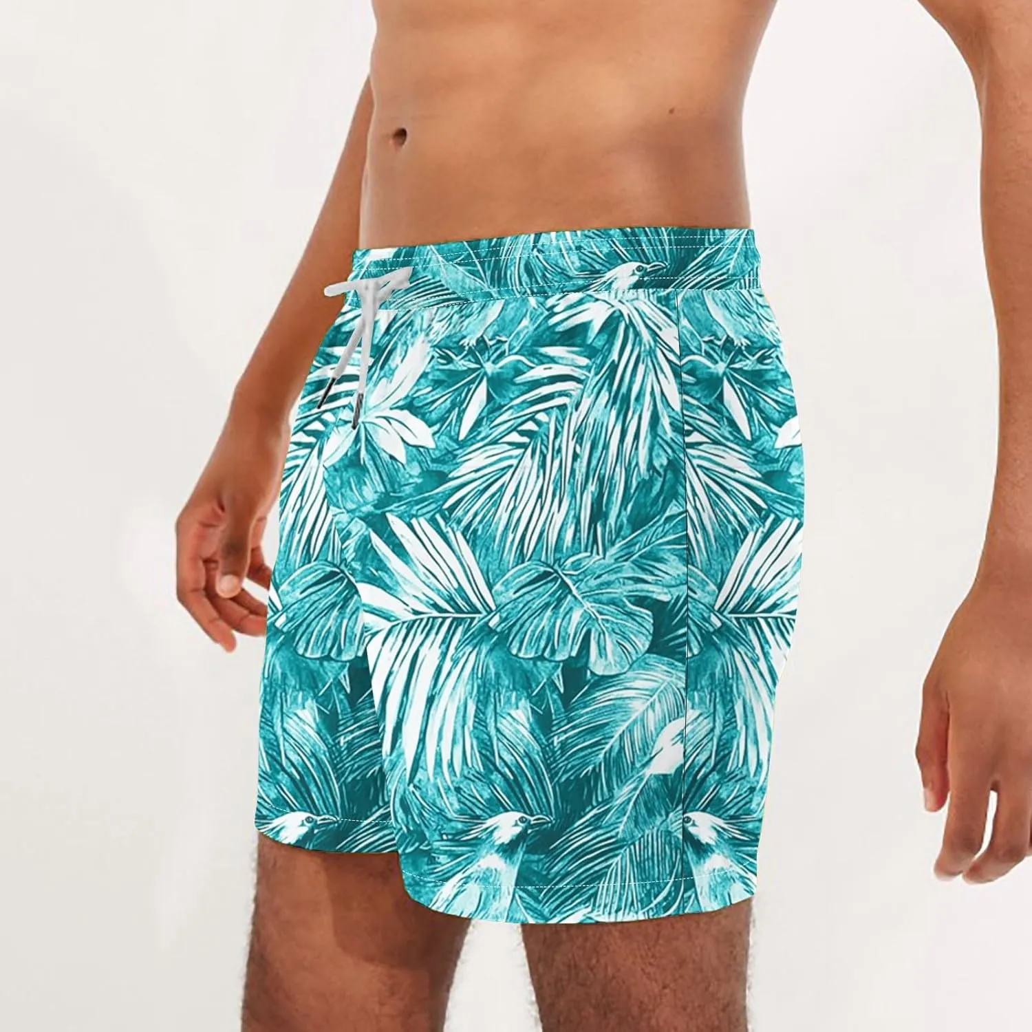 Men's Shorts 2025 Casual Hawaiian Beach Board Shorts Plus Size Men Palm Floral Boho Swim Trunks Quick Dry Lightweight