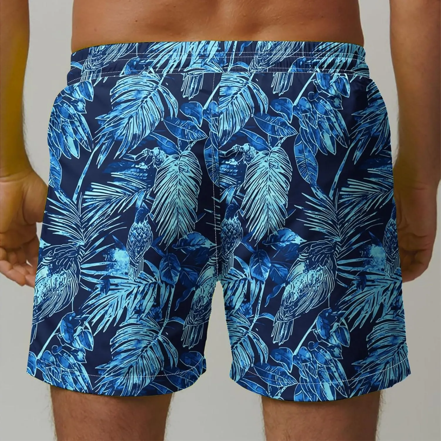 Men's Shorts 2025 Casual Hawaiian Beach Board Shorts Plus Size Men Palm Floral Boho Swim Trunks Quick Dry Lightweight