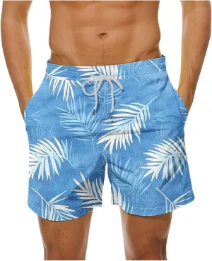 Men's Shorts 2025 Casual Hawaiian Beach Board Shorts Plus Size Men Palm Floral Boho Swim Trunks Quick Dry Lightweight
