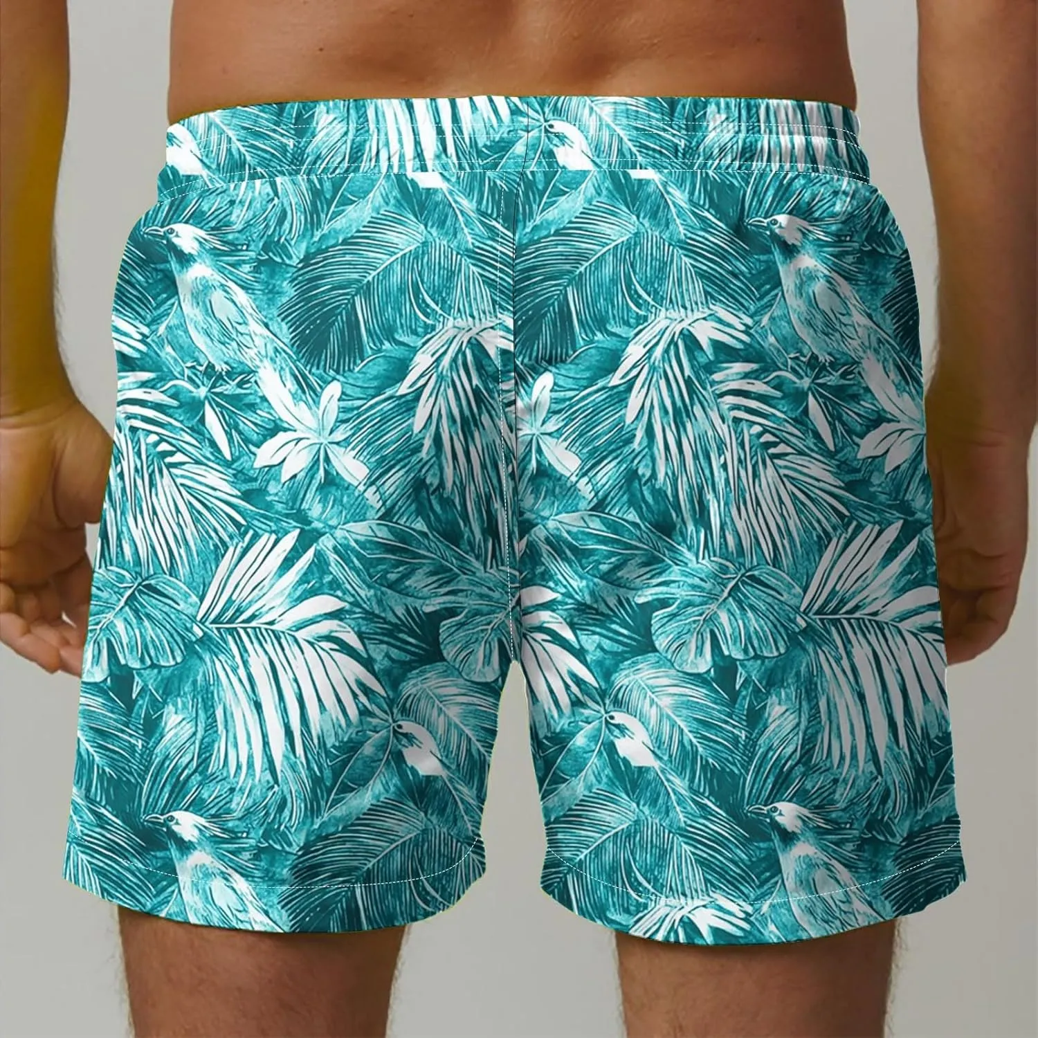Men's Shorts 2025 Casual Hawaiian Beach Board Shorts Plus Size Men Palm Floral Boho Swim Trunks Quick Dry Lightweight