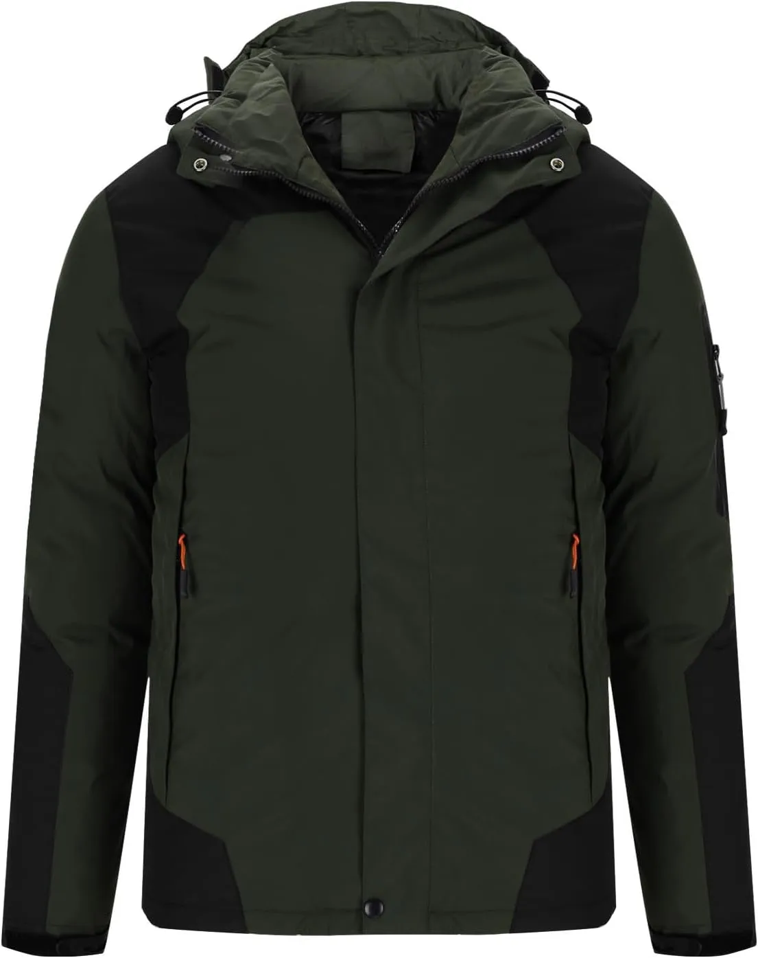 Men's Ski Puffer Jacket Hooded Warm Winter Snow Coat Waterproof Mountain Windbreaker Down Jacket for Hiking Traval
