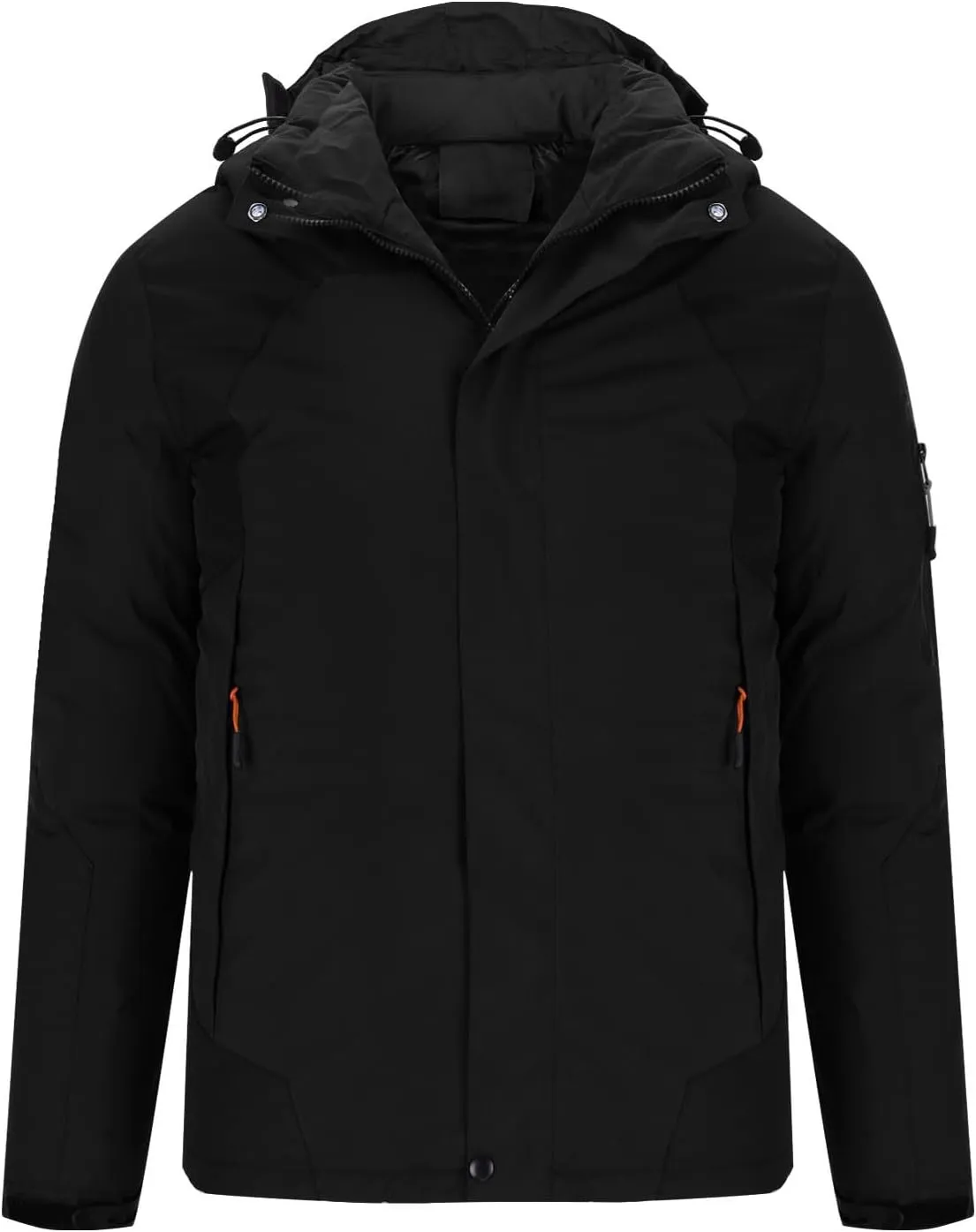 Men's Ski Puffer Jacket Hooded Warm Winter Snow Coat Waterproof Mountain Windbreaker Down Jacket for Hiking Traval