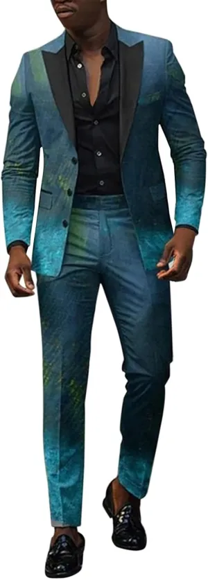 Mens Stylish Suit Sets Slim Fit 3 Button Blazer Jacket and Pants Wedding Prom Tuxedo Set Casual Business Suit Sets