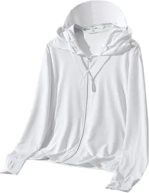 Men's Sun Shirts UPF 50  Light Jacket UV Sun Protection Zip Up Hoodie Breathable Long Sleeve SPF Fishing Hiking Shirt