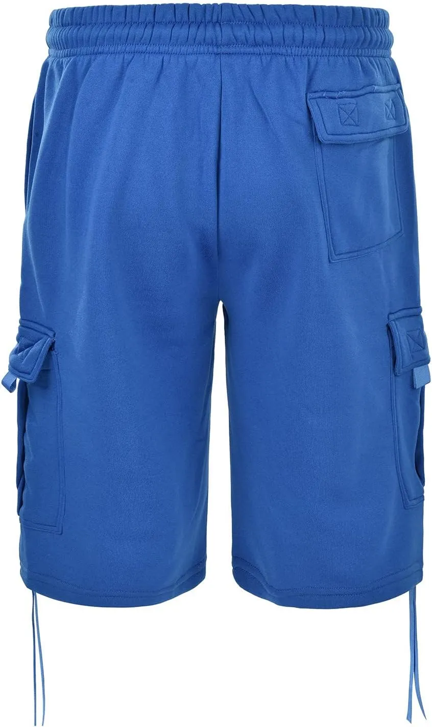 Mens Tactical Cargo Long Shorts 3/4 Casual Hiking Capri Pants Below Knee Length Multi Pocket Athletic Running Shorts