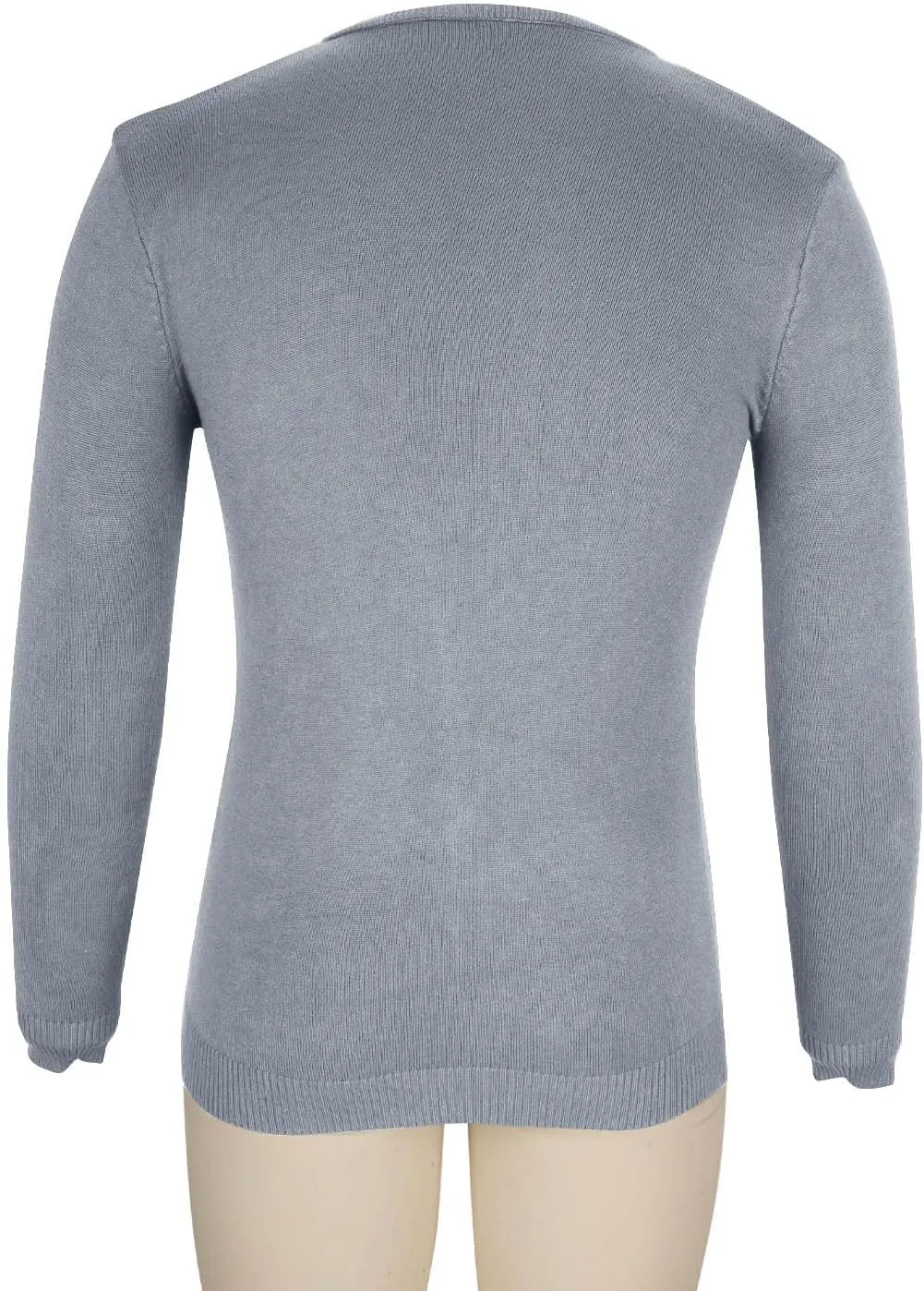 Men's V Neck Sweater Soft Casual Classic Ribbed Knit Pullover Top Lightweight Comfy Long Sleeve Sweaters T Shirts