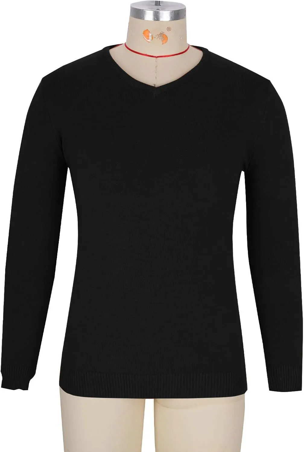 Men's V Neck Sweater Soft Casual Classic Ribbed Knit Pullover Top Lightweight Comfy Long Sleeve Sweaters T Shirts