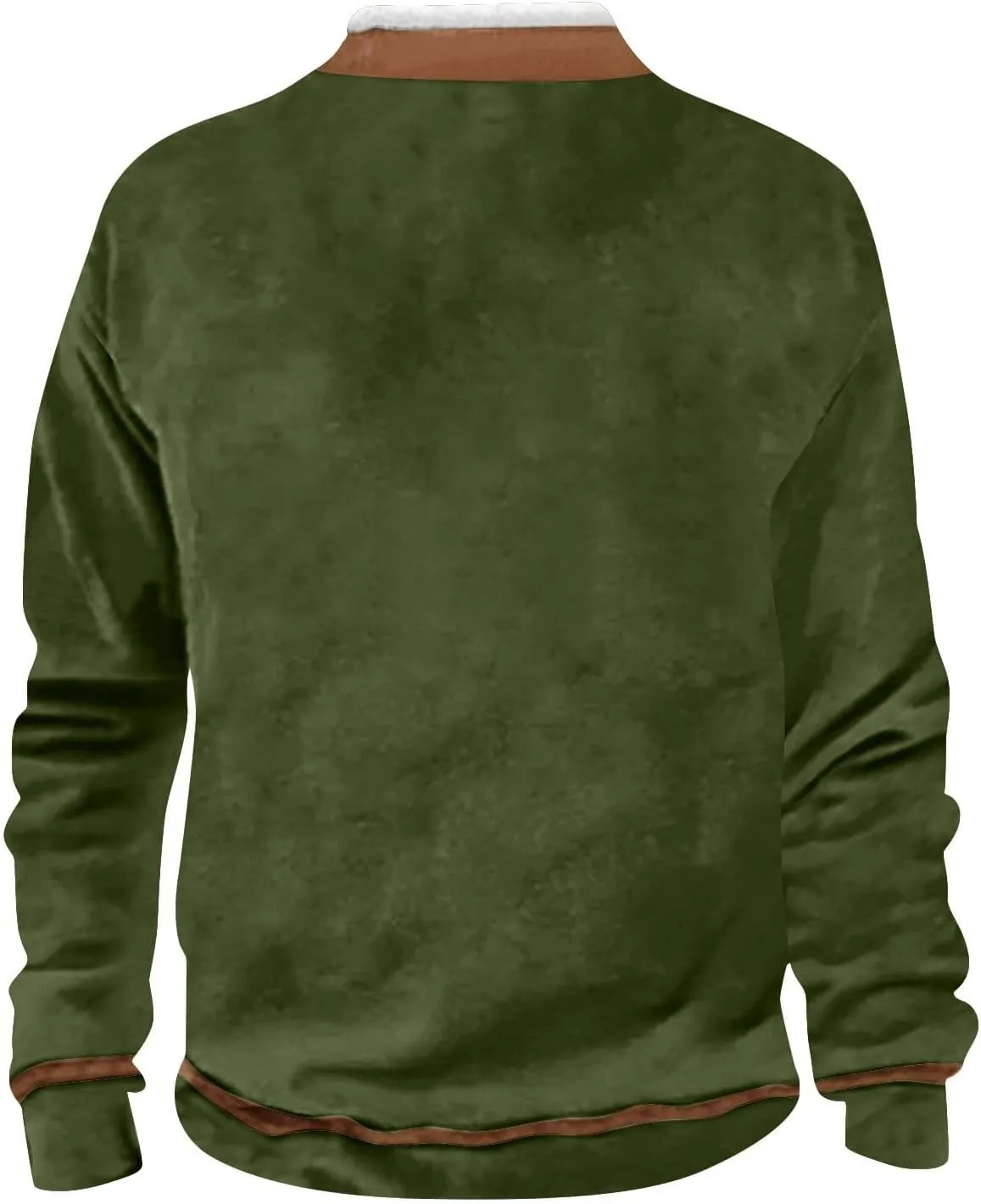 Men's Vintage Western Cowboy Zipper Sweatshirt Fluffy Fleece Sweater 1/4 Zip Stand Collar Cowboy Print Jacket Coats