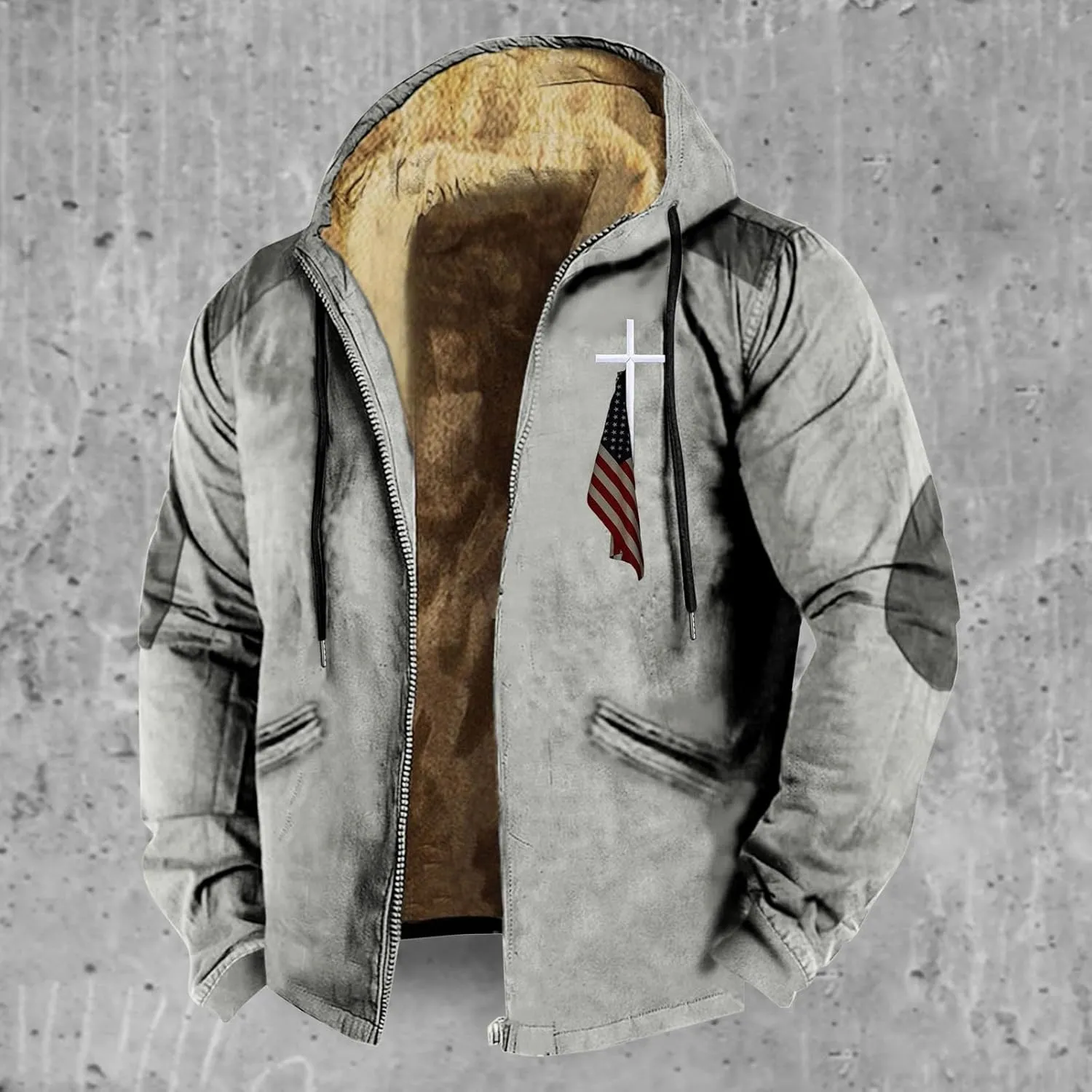 Men's Warm Thick Hoodies Fleece Sherpa Lined Hooded Jacket Heavyweight Zip up Coats Winter Workout Soft Sweatshirt