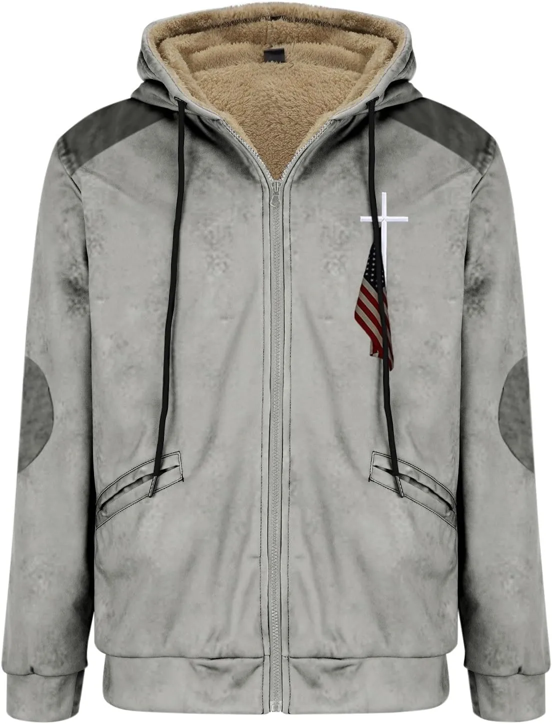 Men's Warm Thick Hoodies Fleece Sherpa Lined Hooded Jacket Heavyweight Zip up Coats Winter Workout Soft Sweatshirt