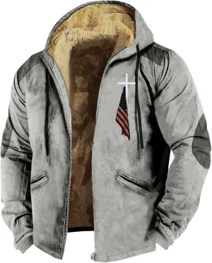 Men's Warm Thick Hoodies Fleece Sherpa Lined Hooded Jacket Heavyweight Zip up Coats Winter Workout Soft Sweatshirt