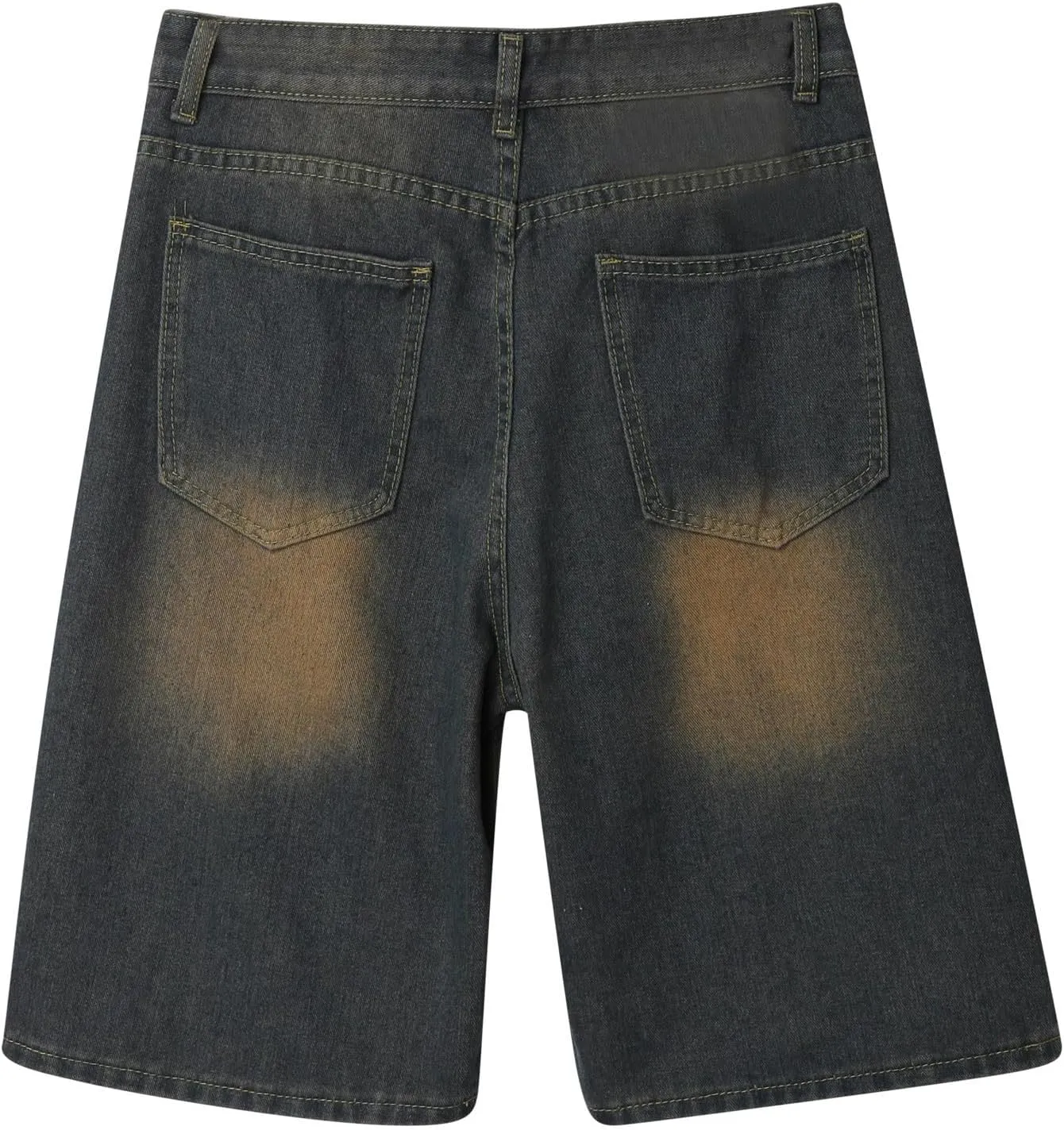 Mens Y2K Baggy Jean Shorts Summer Casual Hip Hop Skateboard Pants Loose Denim Shorts with Pockets Streetwear