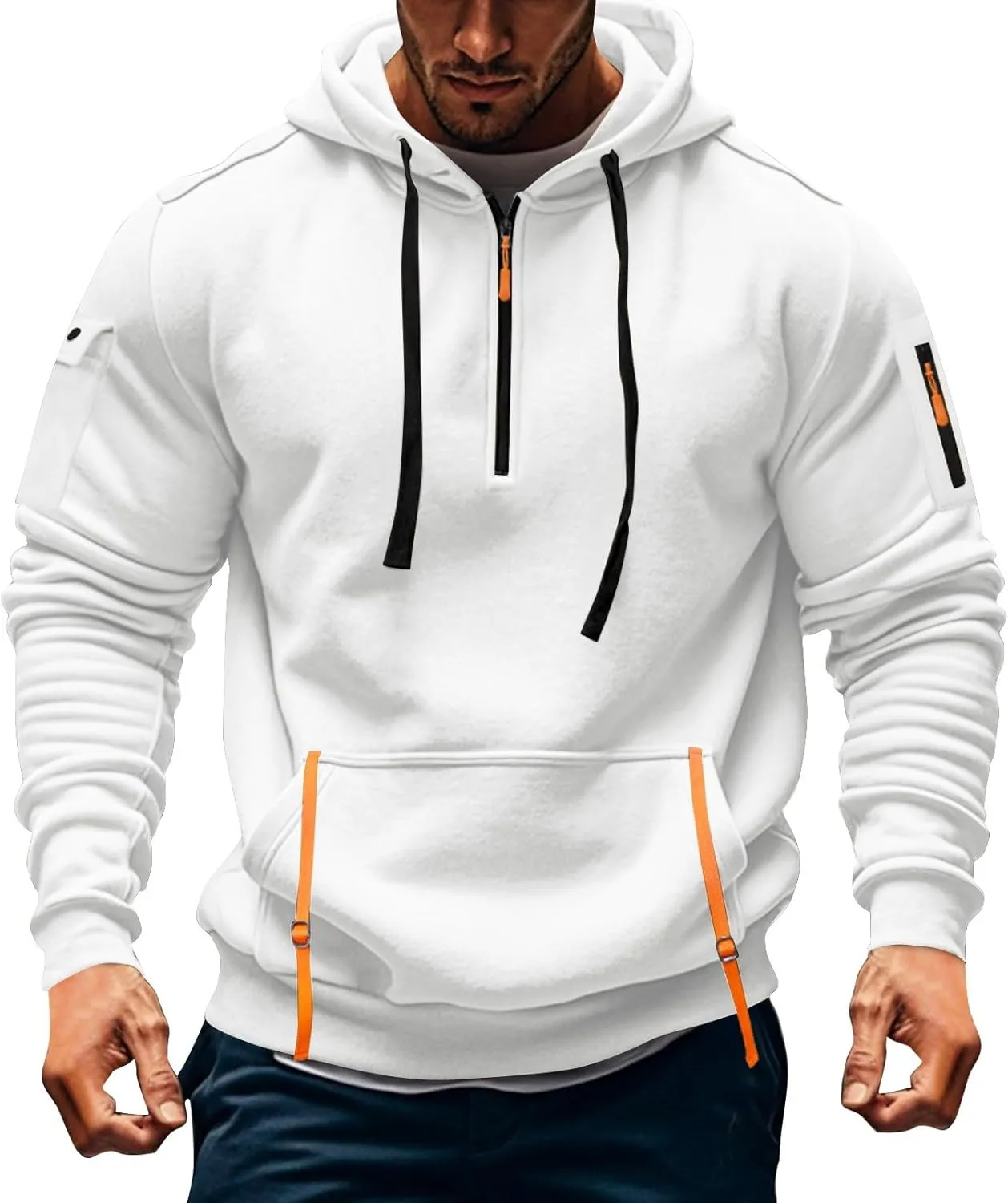 Mens Zip Up Hoodies With Pocket Casual Fashion Long Sleeve Graphic Oversized Pullover Sweatshirts